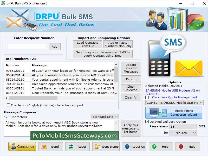 Screenshot of GSM Mobile SMS Gateways Mac