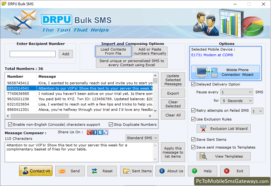 PC to Mobile Bulk SMS Software for Android Phone