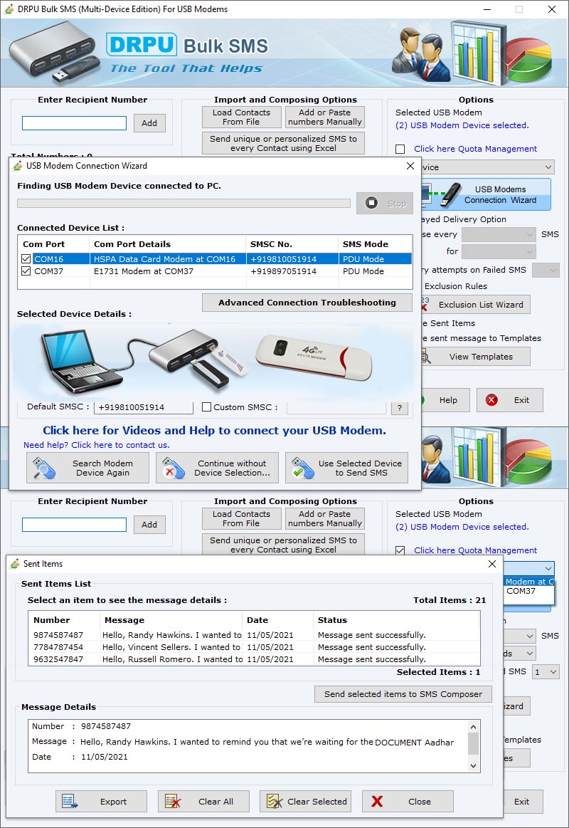 SMS Modems 8.2.1.0