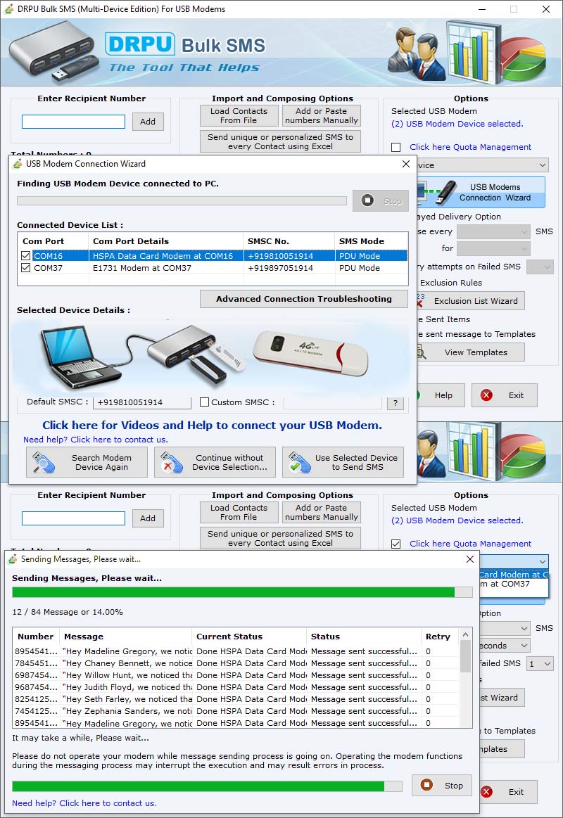 Send SMS Modem 8.2.1.0