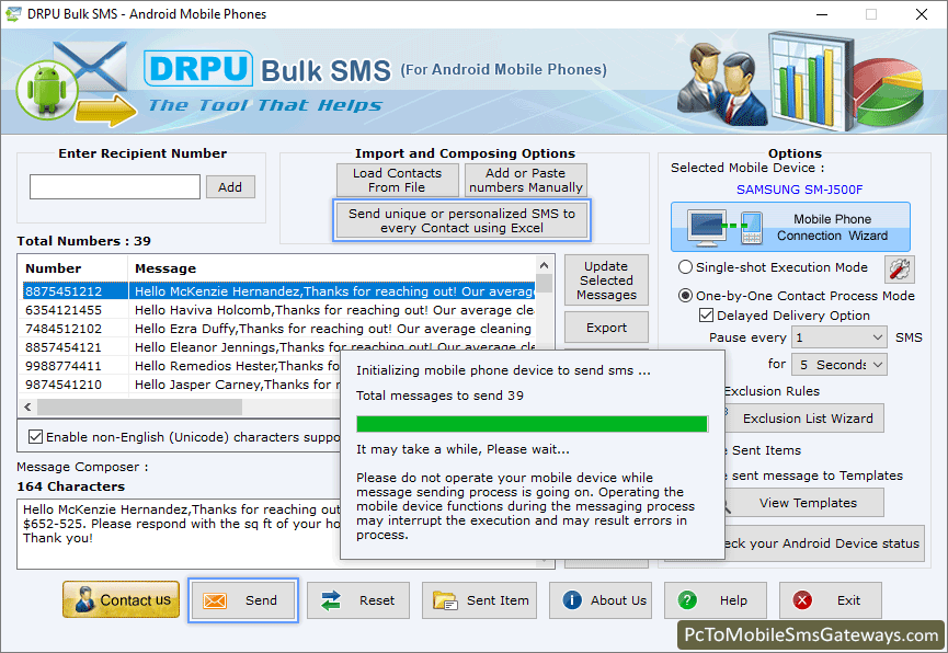 SMS Sending Process