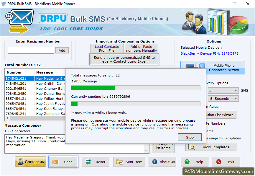 SMS Sending Process