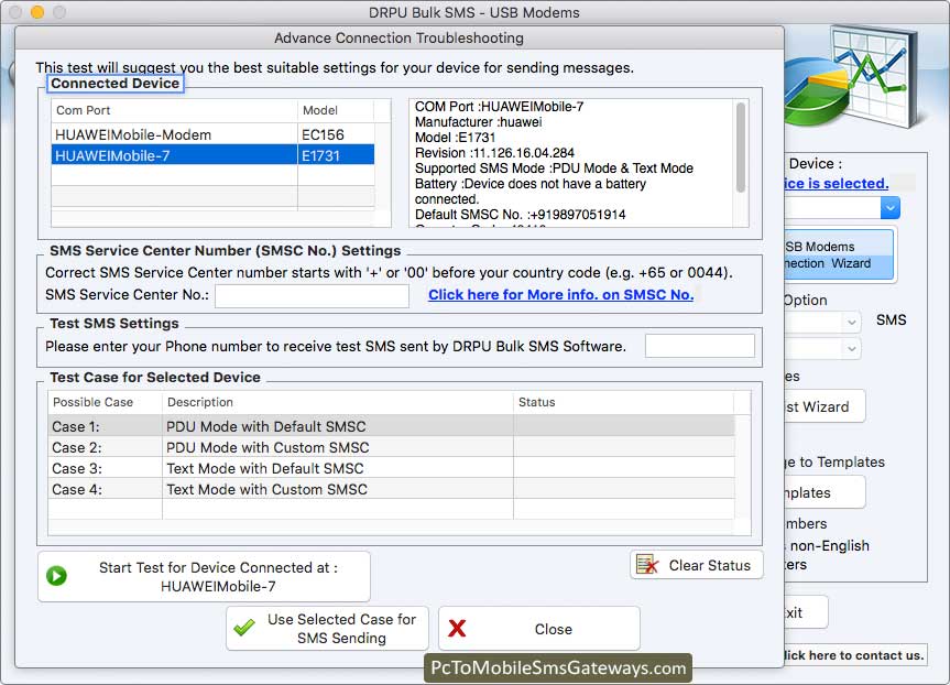 PC to Mobile Mac Bulk SMS Software for USB Modem