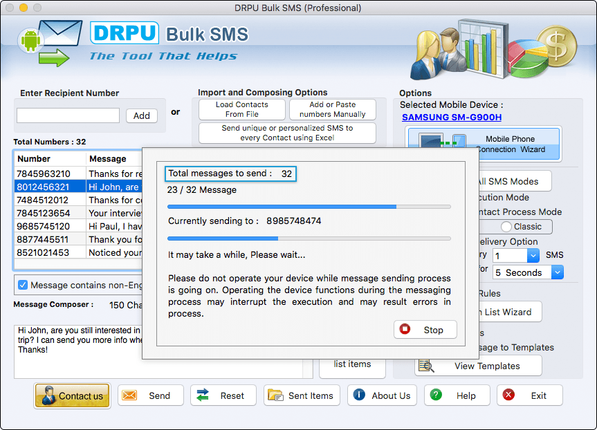 Mac Bulk SMS Software – Professional
