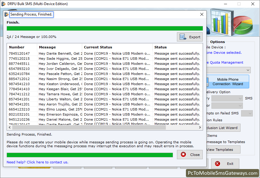 SMS Sending Process