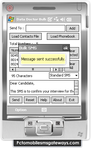 PC to Mobile Bulk SMS Software for Pocket PC